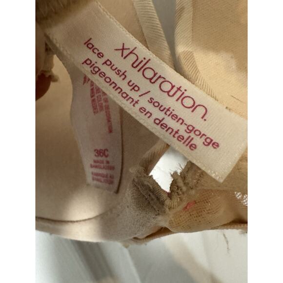 Xhilaration Nude Leopard Print Bra, 2 Hooks, Padded Push-Up, Lace, Bow, 36C - Picture 6 of 6